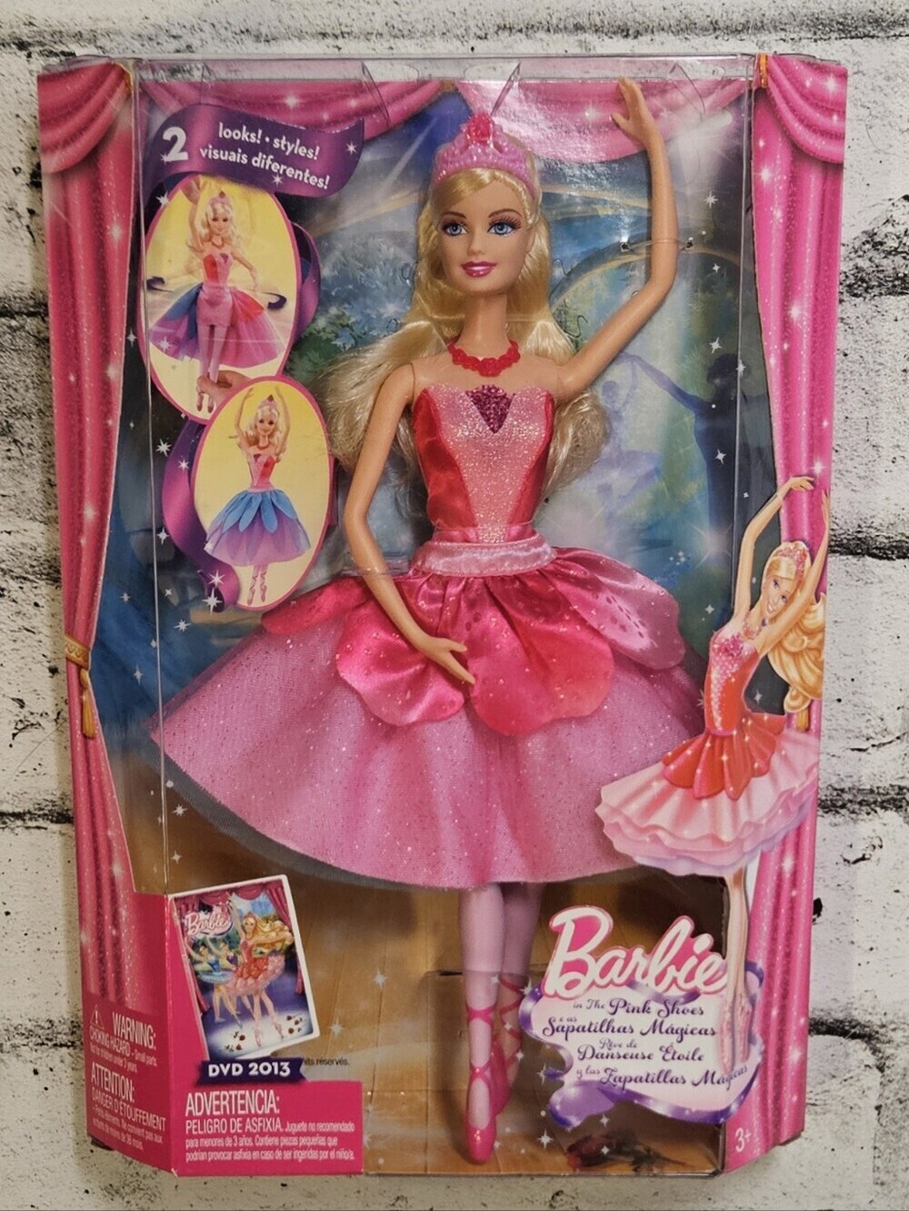 Barbie Pink Shoes Ballerina Doll 2013 NIB Ballet Dress Change